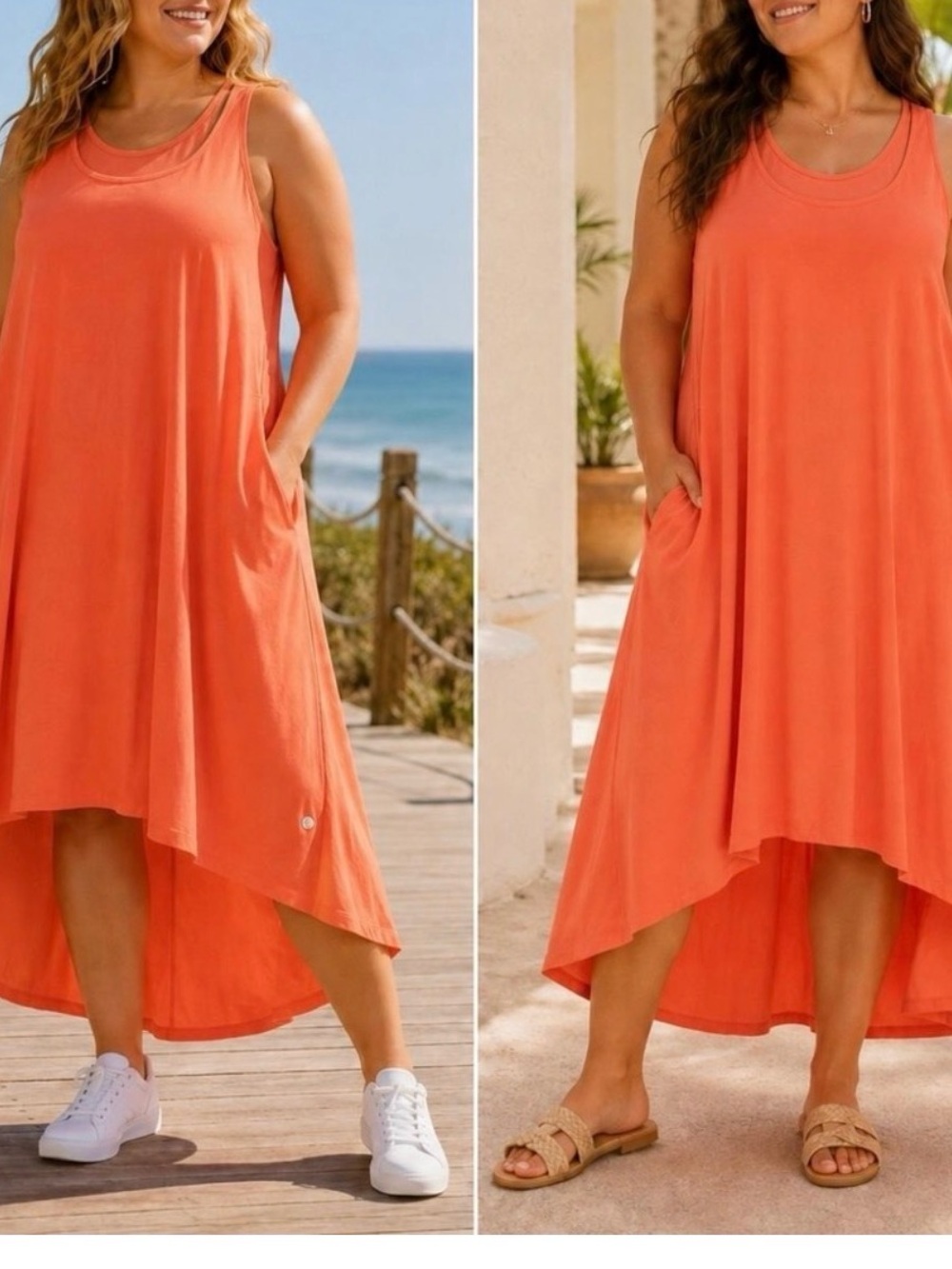 HALARA Breezeful Racerback High Low Swing Dress Women Size XL Casual Athleisure